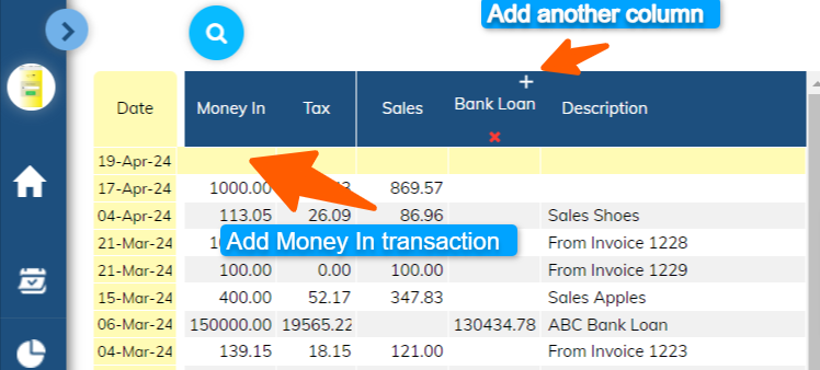 Cashbook Money In Cashbook money In